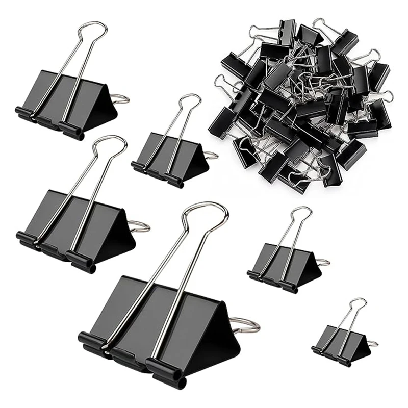 120pcs-long-tail-clips-black-clips-loose-leaf-clips-flat-mouth-phoenix-tail-clipsfixed-large-medium-and-small-bill-clips