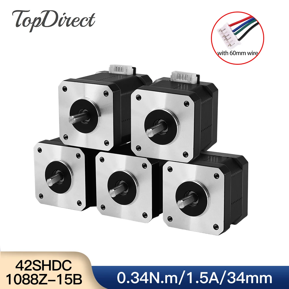 Stepper Motor 34N.cm 1.5A 2 Phase 34mm for 3D Printer CNC Engraving Milling Machine General Accessories for TopDirect stepper motor