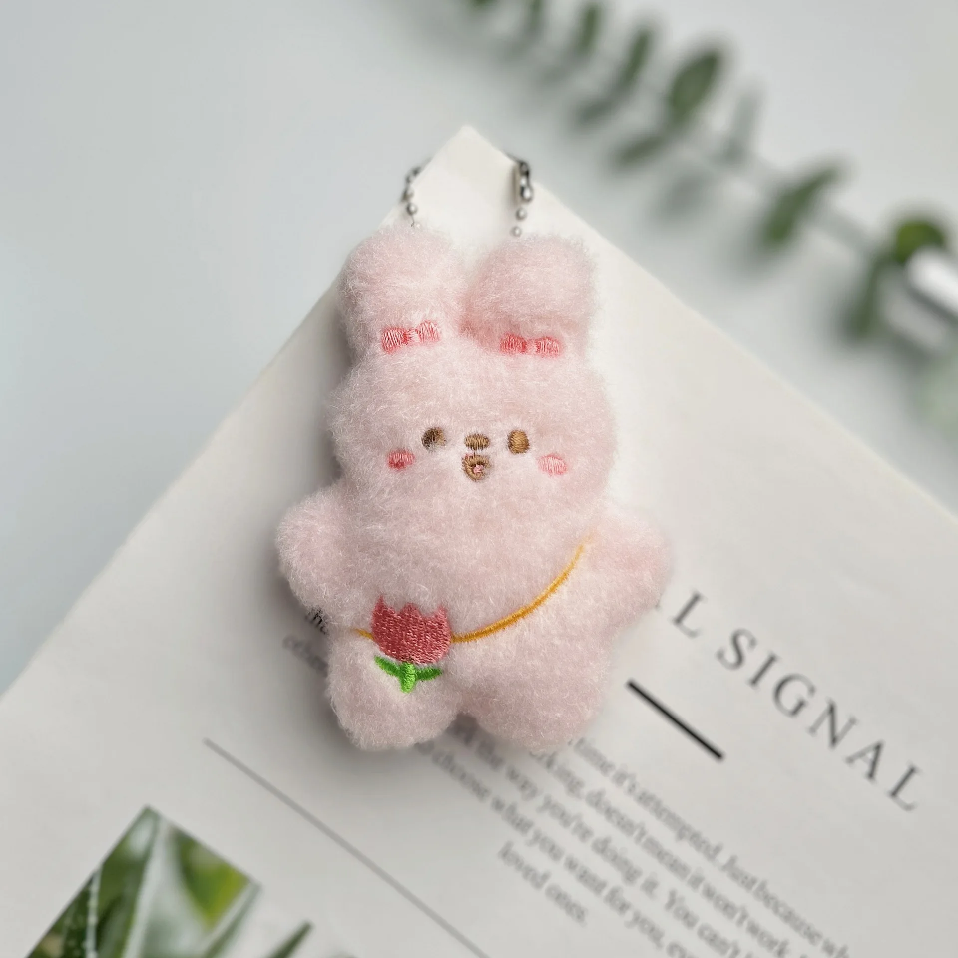 New cartoon plush pendant bear rabbit penguin frog squeak bag accessories claw machine
