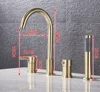 Deck Mount Bathroom Bathtub Faucet Set with Handheld Shower Tub Faucet Hot and Cold Water Mixer Bath Faucet Gold Bathtub Tap 6