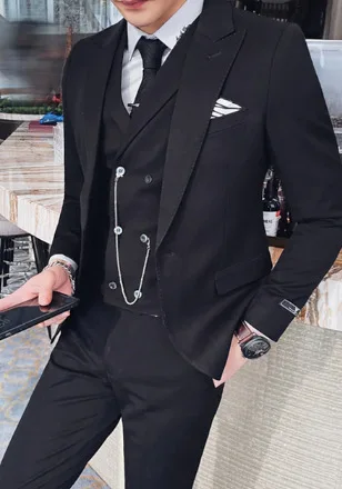 2023 Best Man Groom Large Size Business Casual Suit Three-piece Wedding Banquet Suit Suit Suit Men Men's Clothes Mens Clothes