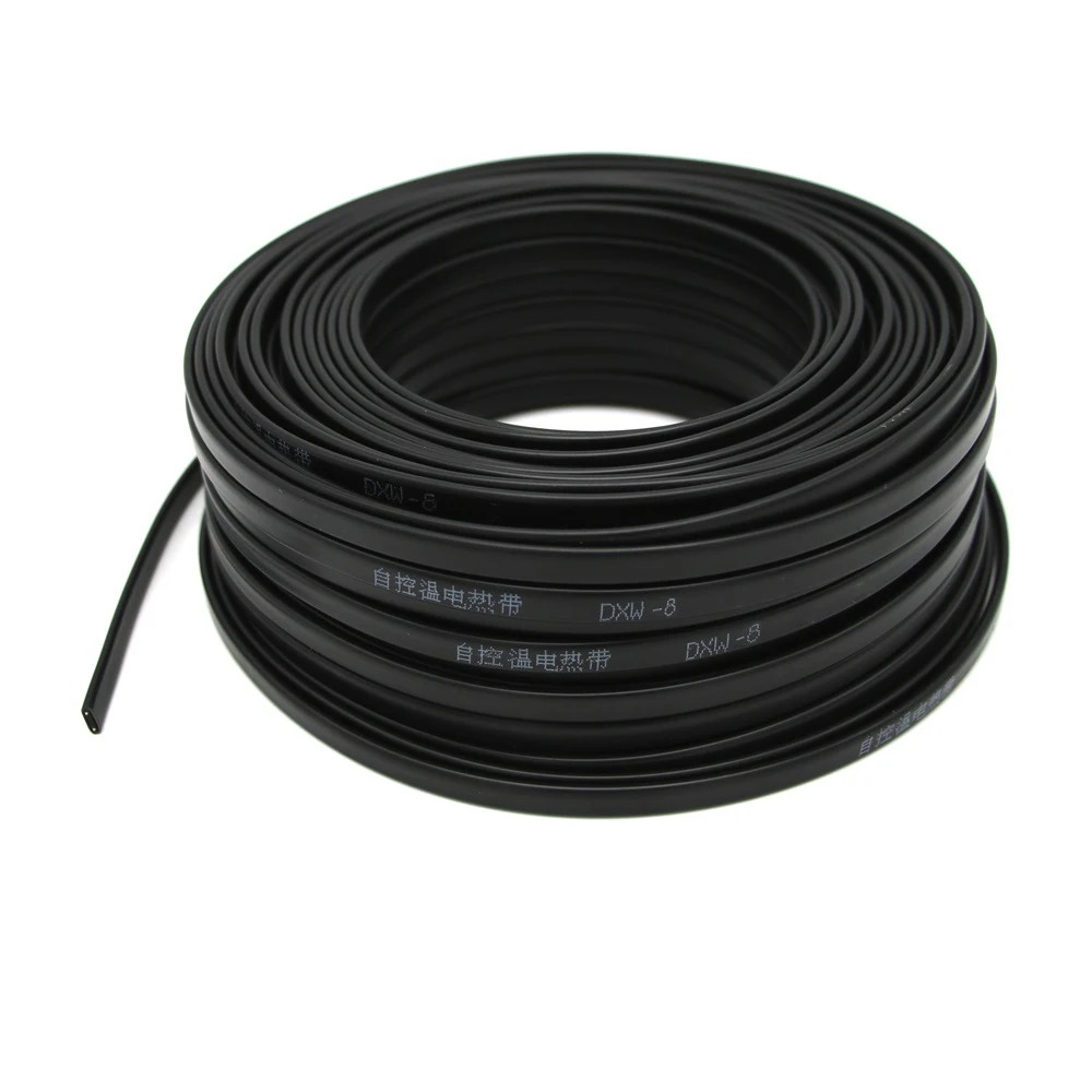 Electric Heating Wire 0.5~7m Soft Flexible Pipe Freeze Protection Self-regulating Heating Cable 220V 20W/m Flame Retardant Cable