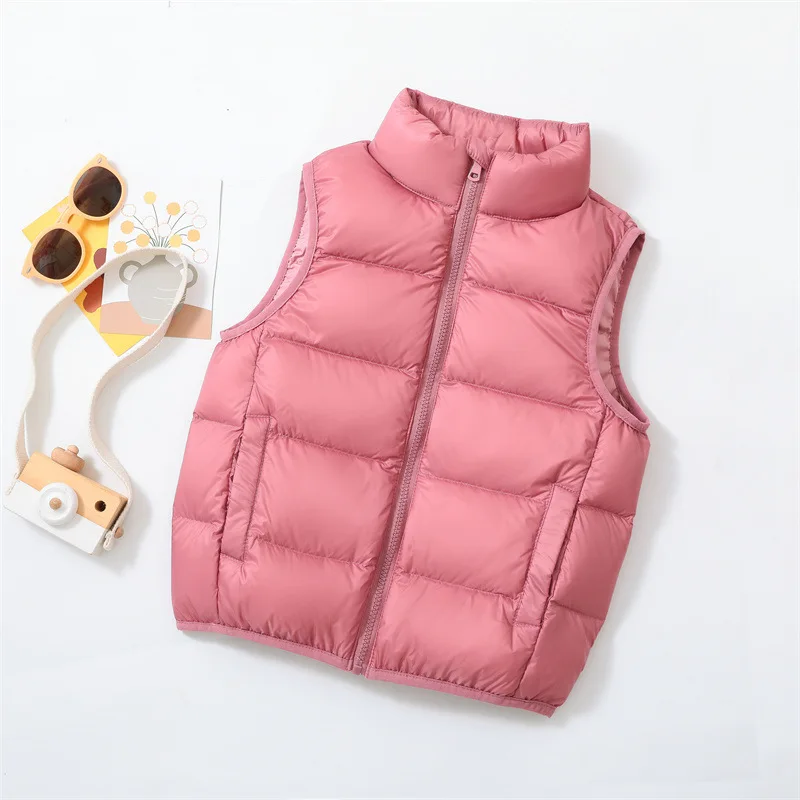 

Boys Girls Autumn Winter Down Vest Coat Children Warm Waistcoat Outerwear Kids Puffy Liner Child Clothing Infant Fluffy Jackets