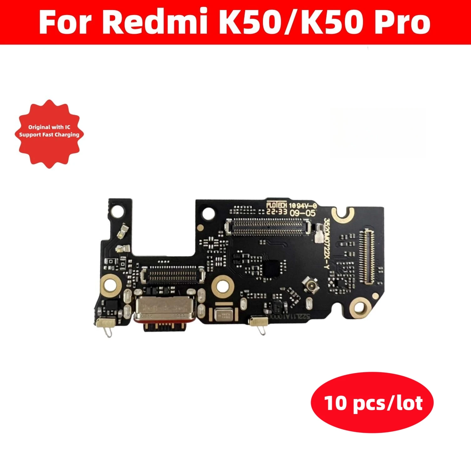 

10 шт./партия, USB-разъём для зарядки Xiaomi Redmi K50 Pro