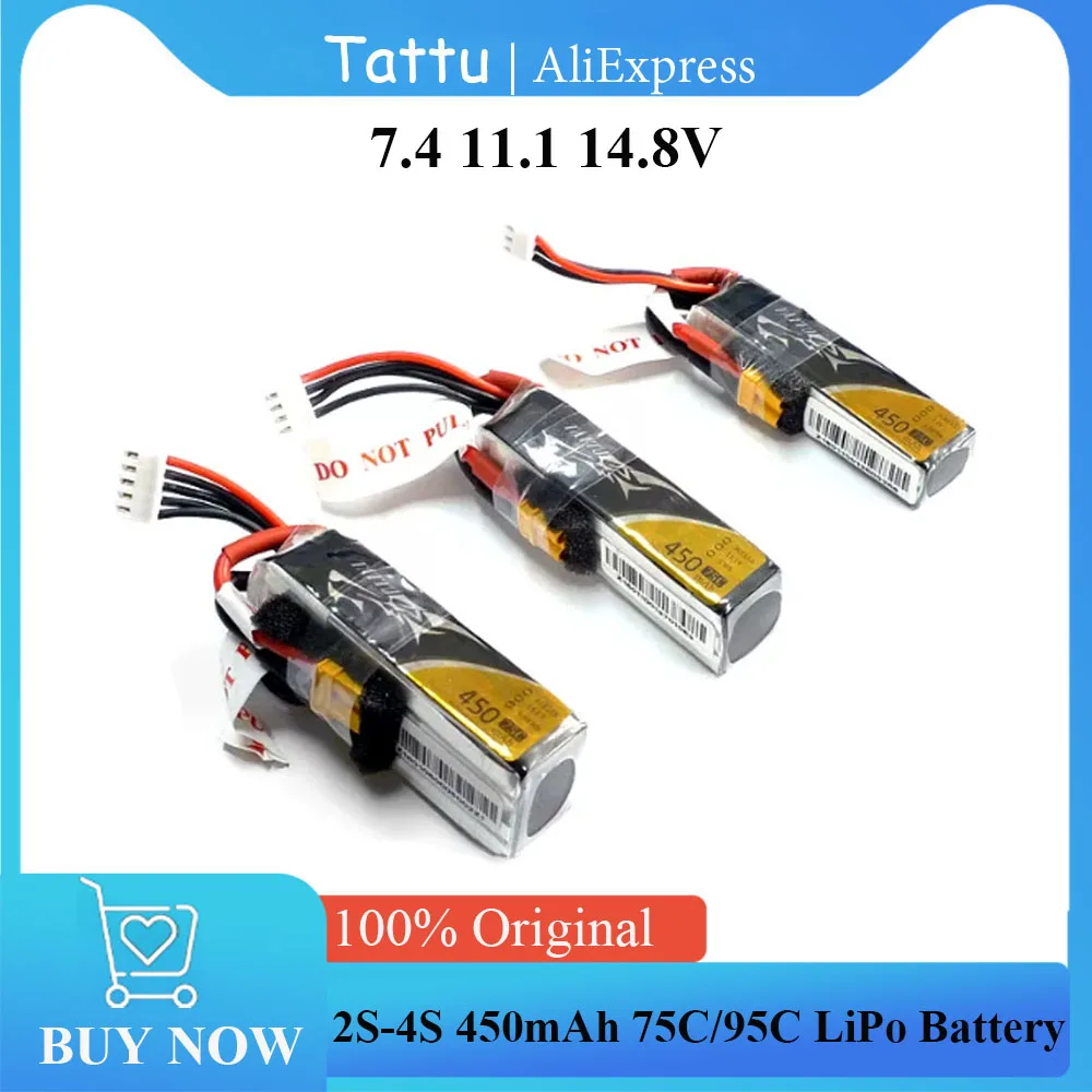 Batterie LiPo 2S-4S 450mAh 75C/95C pour RC Drone Voiture