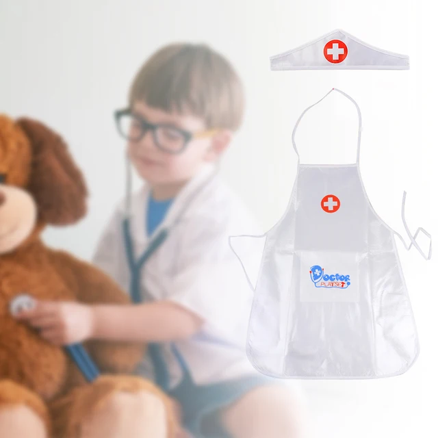 Children's Doctor Nurse Role Play Costume Halloween Party Coat White Robe Nurse Uniform Educational Doctor Toy For Kids Gift 4