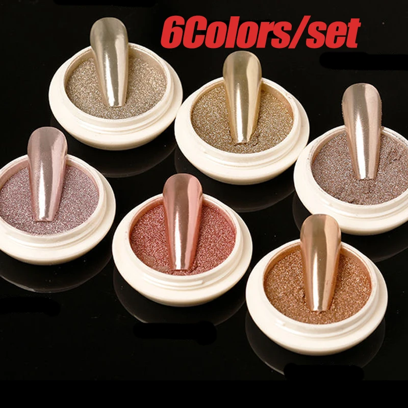 Nail Powder 1/6Jar Rose Gold Metallic Mirror DIY UV Gel