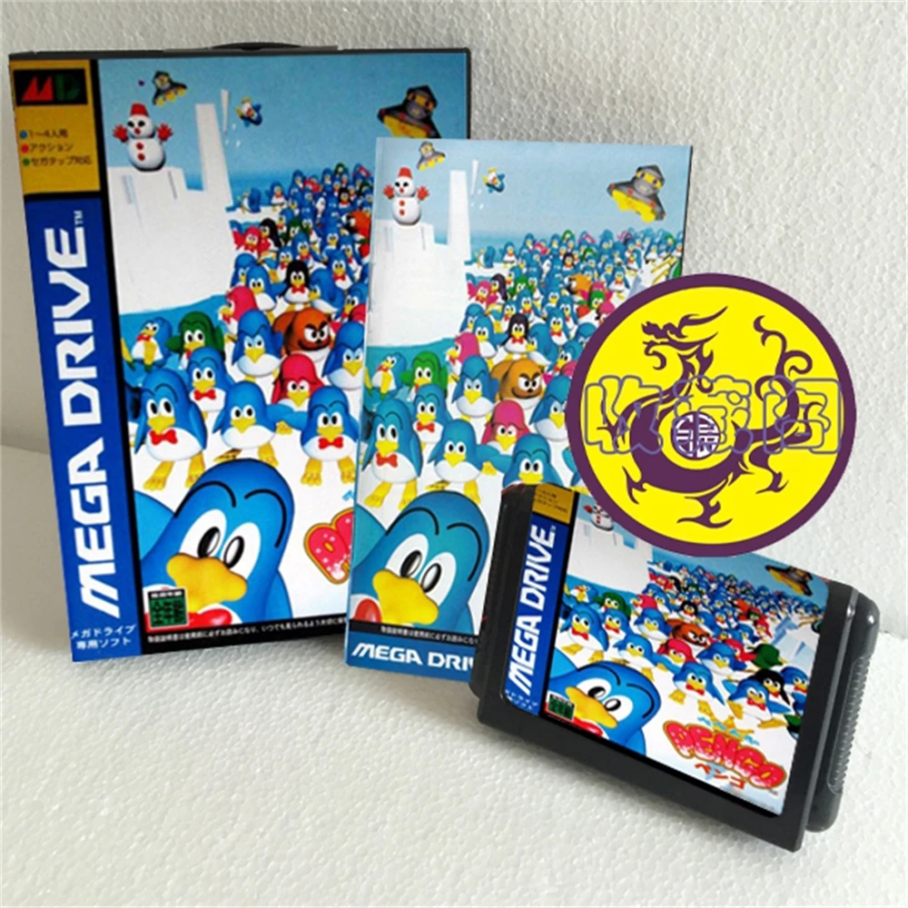 

Игровая карта Pengo 16bit MD с розничной коробкой и ручной книгой для Sega Mega Drive/ Genesis