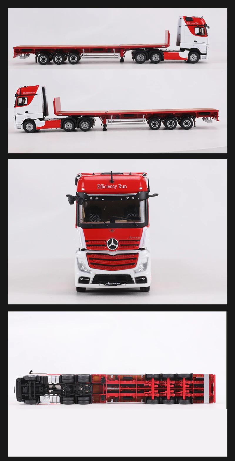 Pre-sale GCD 1:64 ACTROS GIGASPACE 6*2 Sattelzugmaschine & Scalable Trailer Alloy Mode Car 