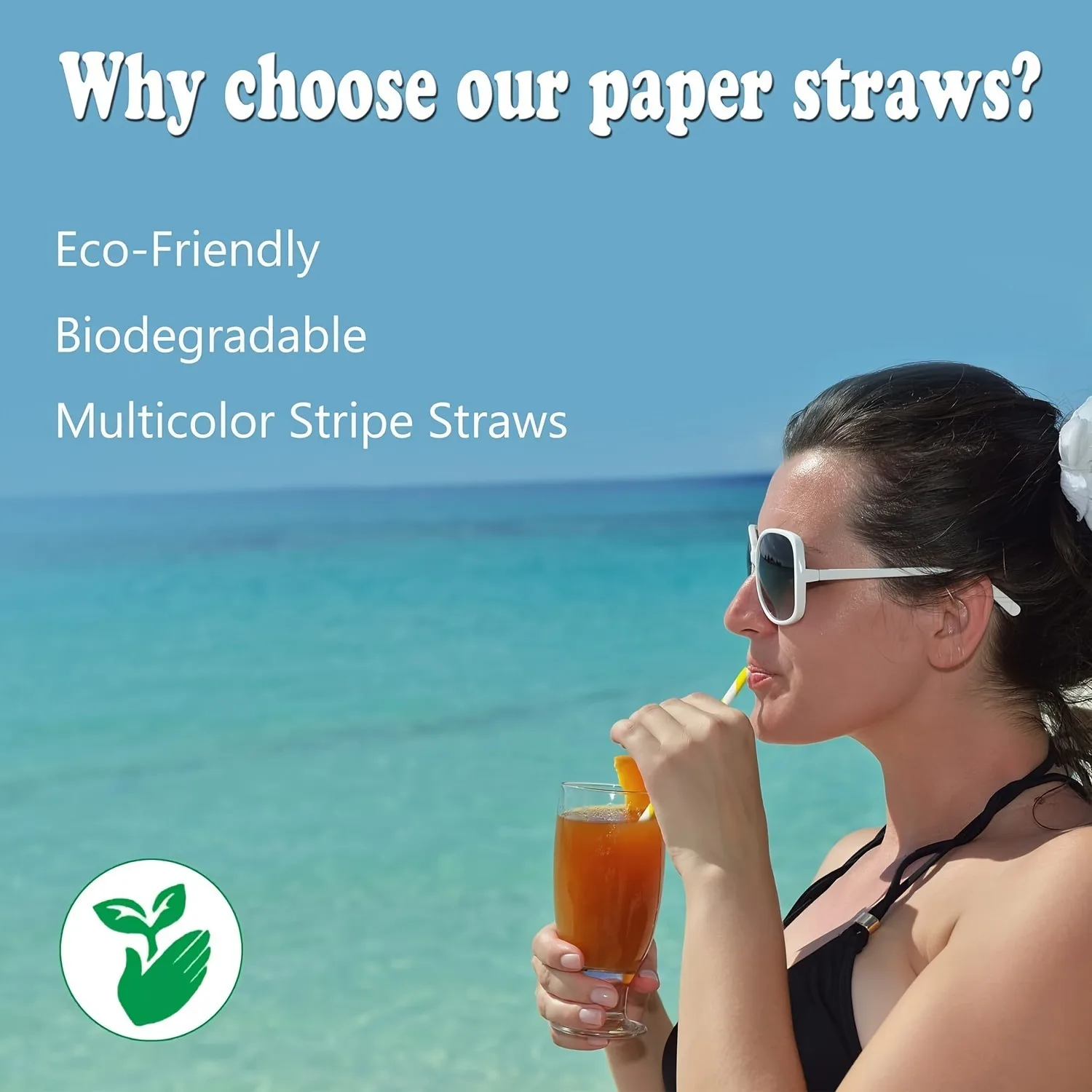 Rainbow Striped Paper Straws for Drinking disposable reusable straws Coffee Shop Bar Restaurant supplies 6mm*197mm 100pcs Bulk