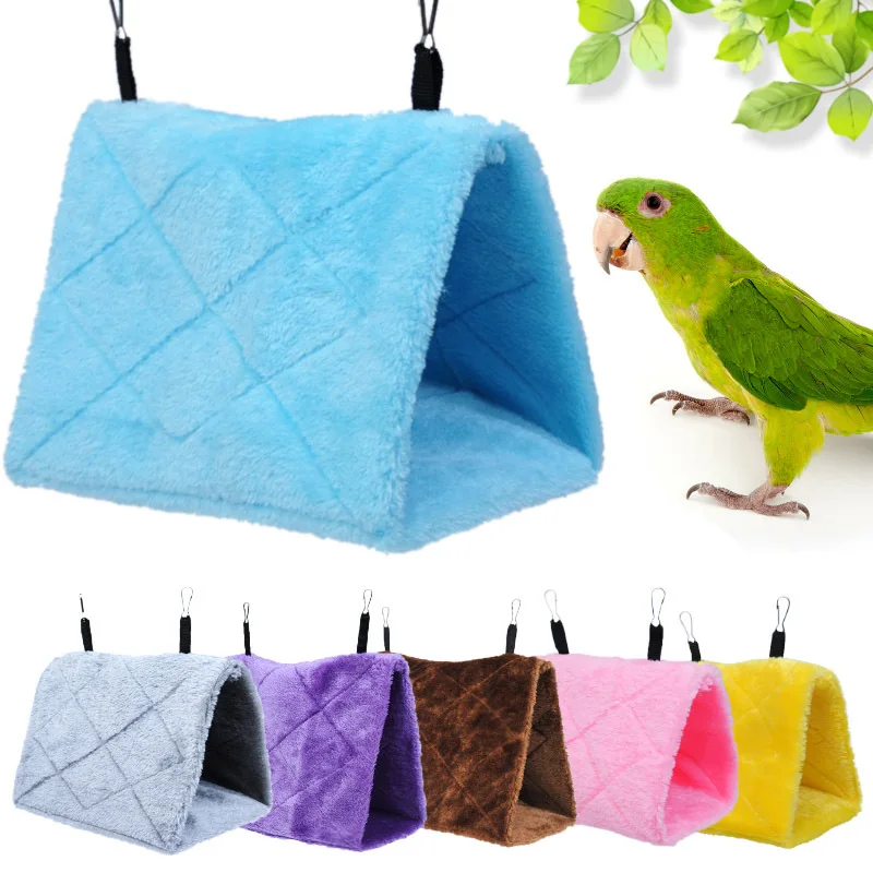 Winter Bird Cotton Hut Tent Hanging Bed Nest Cage Hammock For Parrot Parakeet 