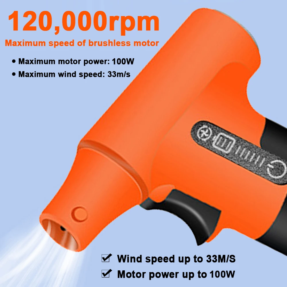 120000RPM/130000RPM Brushless Jet Fan High Power Turbofan Dust Blower Compressed Air Duster 3 Speed Blowing-suction Air Blower 4