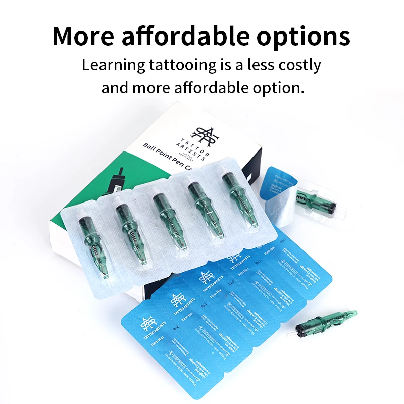 5/10/20PCS Ballpoint Tattoo Cartridge Needles for Player&Beginner&Designer Drawing Practice Tattoo Refill Multicolor Stippling