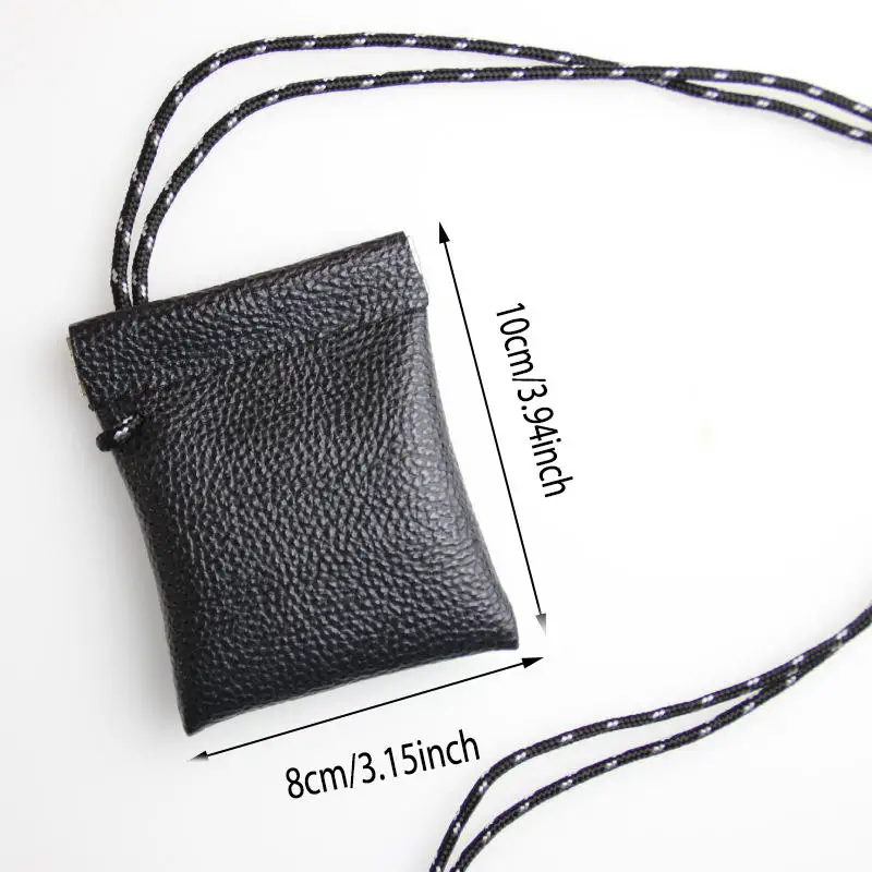 Neck Hanging Headphone Storage Bag To Prevent Loss Men Women Coin Key Small Bag Wallet Pu Leather Card Bag Mini Coin Purse