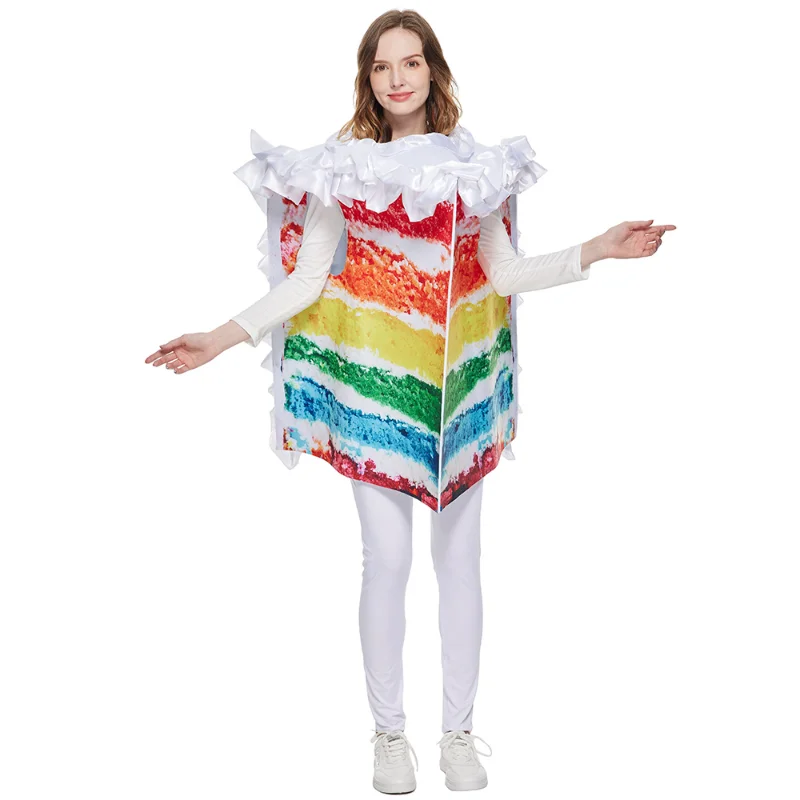 Costume Da Torta Di Mucca Arcobaleno Da Donna Adulto Halloween Fun Food Party Fancy Dress Carnival Easter Purim Fancy Dress