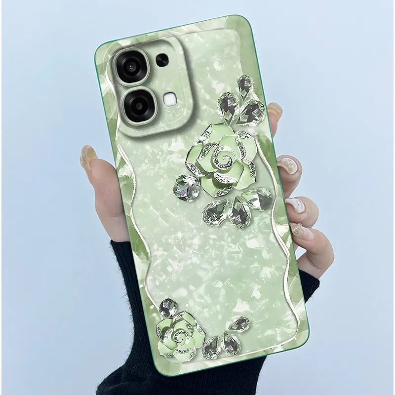 Floral Oil Painting Silicone Shockproof Phone Case - Fashion Simplicity Design
