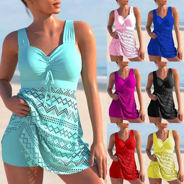 Swimsuit 2022 New Large Size Swimsuit Lace High Waist Beach Split Two Piece Bikini Swimsuit Women