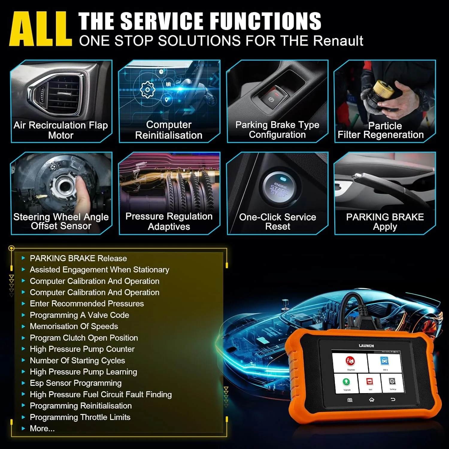 LAUNCH X431 Elite V2.0 OBD2 Auto Diagnostica Di Tutti I Sistemi Per Audi Per V.A.G. Con 50 Funzione Di Reset, Controllo Bidirezionale Codifica ECU Online TPMS EPB Dpf FCA SGW Aggiornamento Gratuito - Foto 2