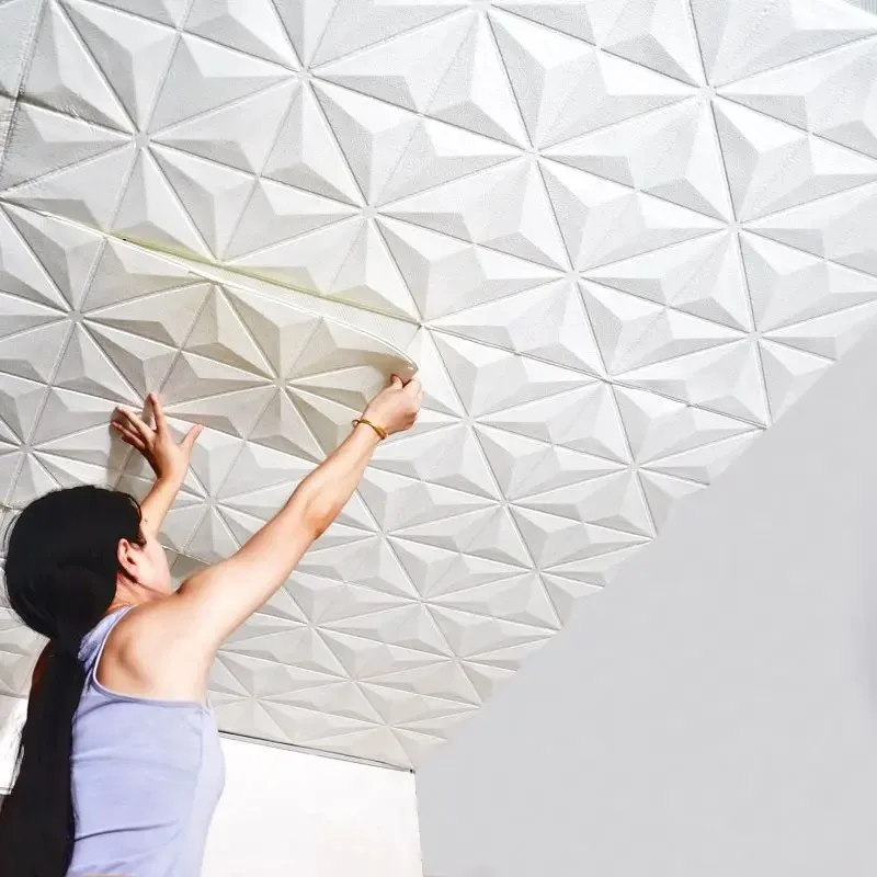 Description Picture 5 of item5-20pcs 35*35cm 3D Tile Brick Wall Sticker Self-adhesive Foam Panel Wallpaper Bed Room Home Decoration Waterproof Wallpaper