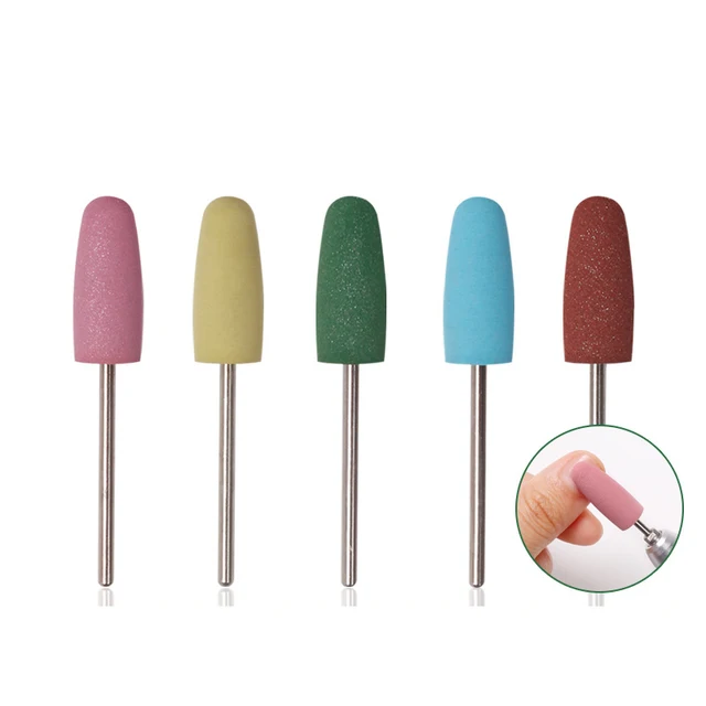 5Pcs Rubber Nail Drill Milling Cutter Drill Bit for Electric Machine Nail Art Grinder Cuticle Cutter Polishing Tool Accessories