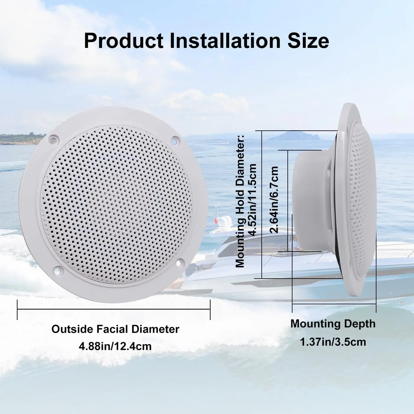 bluetooth speaker wall ceiling speaker 4&lsquo;&rsquo; 320W Ceiling Bluetooth Speakers 2 Way Flush Mount Ceiling Speakers for Bathroom Kitchen Home Theater 2 pair