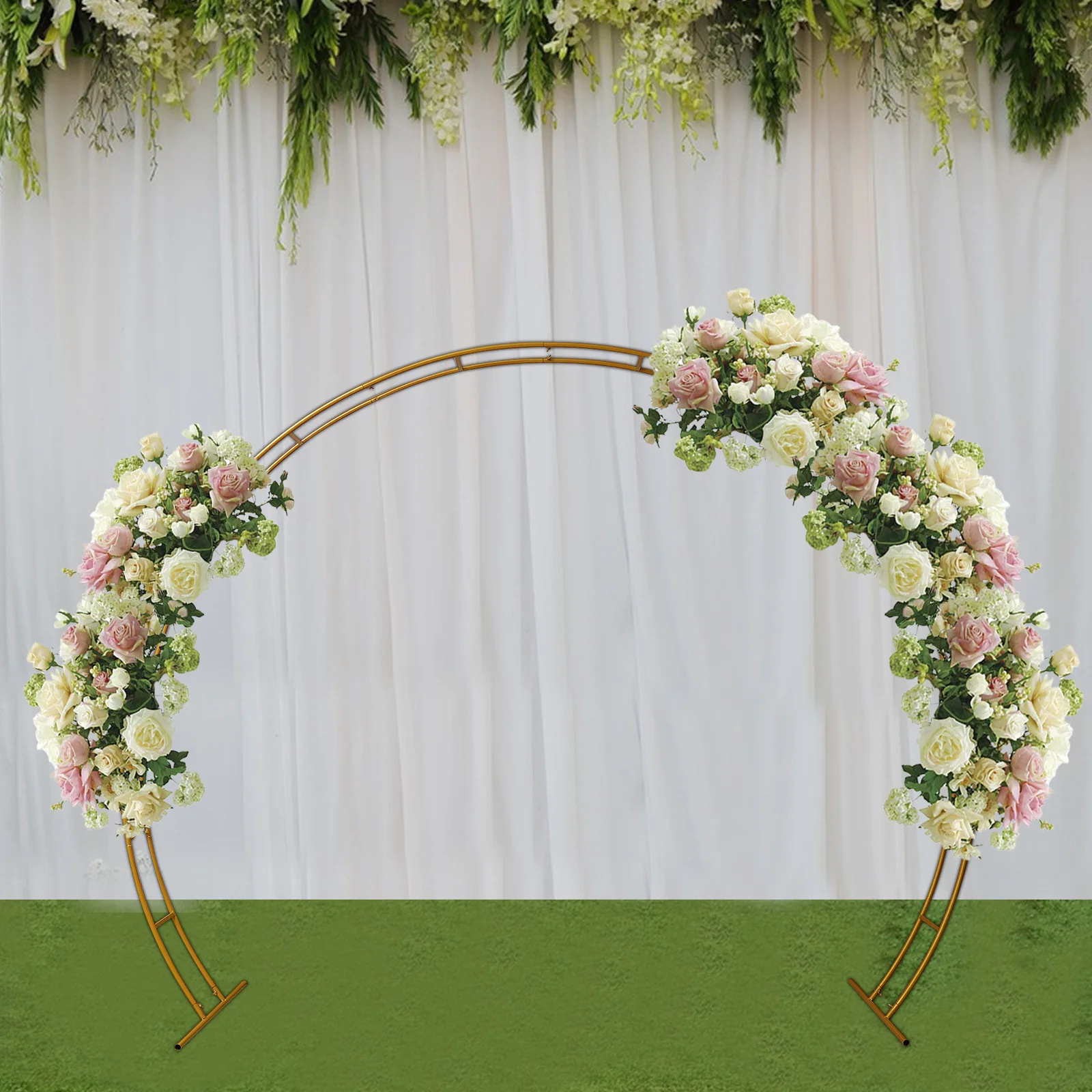 Wedding Arch Stand High Loading Capacity Garden Arch Metal Abor with Bases for Weddings Party Event Decoration