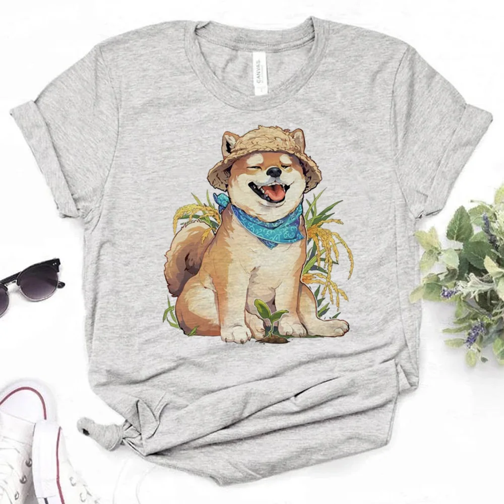 

Топ Шиба-ину, женские футболки в стиле Харадзюку, женская дизайнерская одежда с аниме