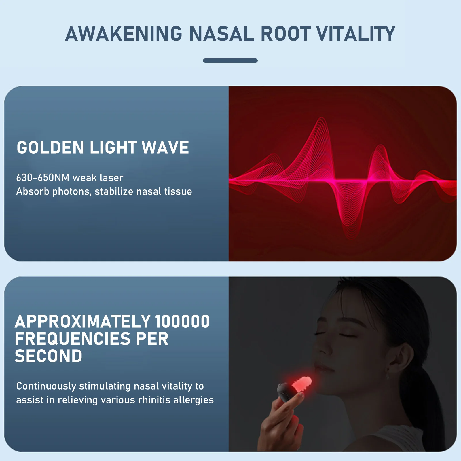 Cordless Red Light Nasal Therapy Device Easy Carrying Rhinitis Relief Tool Nose Care