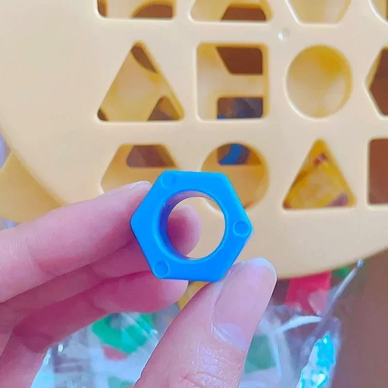 Cute Bear Children Geometric Shape Color Matching Puzzle Baby Montessori Educational Learning Toys Kids Interactive Battle Game