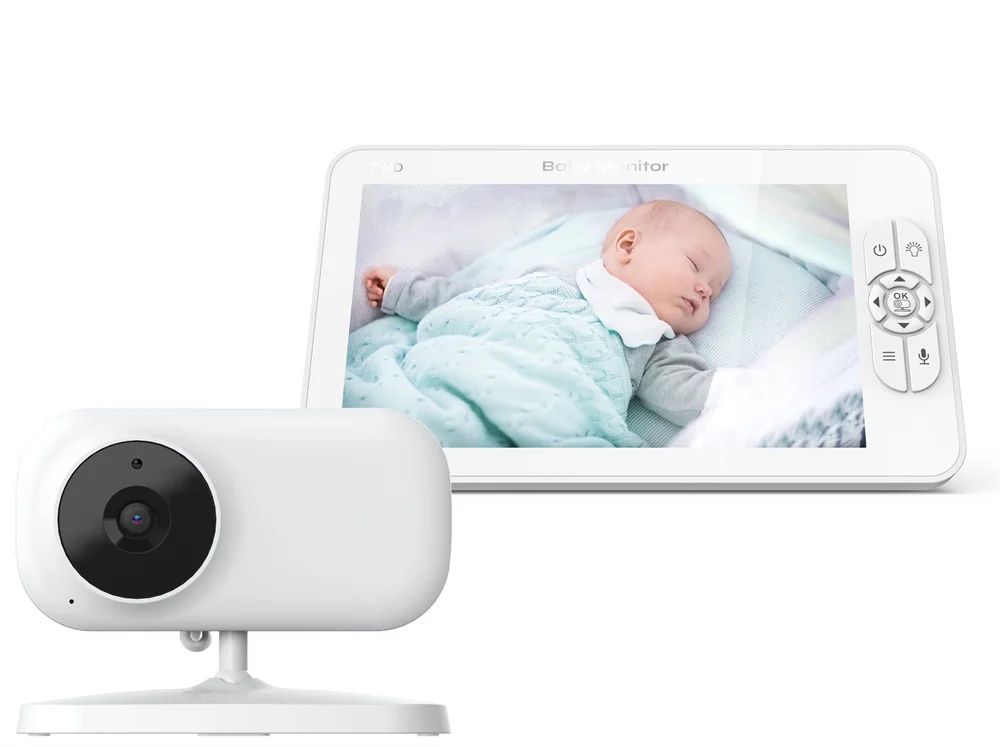 

7Inch 2.4G Baby Monitor Two Way Intercom VOX Feeding Plan Babysitter Temperature Monitoring Nanny Cam Long Distance Kids Camera