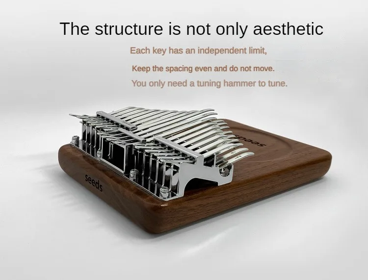 Seeds Chromatic Kalimba 34 Key C Tone Black Walnut Double Layer