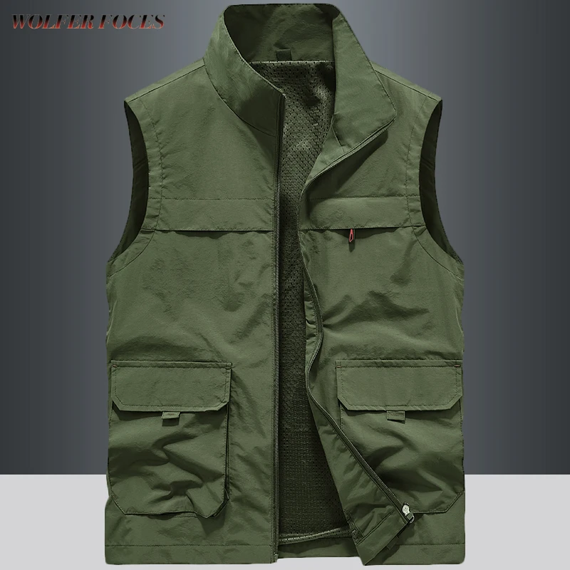 Vests For Men Coats Men's Jackets Vest Sleeve Elegant Man Golf Coat Clothing Formal Work Techwear Sleeveless Working Luxury Mens mens streetwear letter print graphic applique cargo techwear pants m deep green