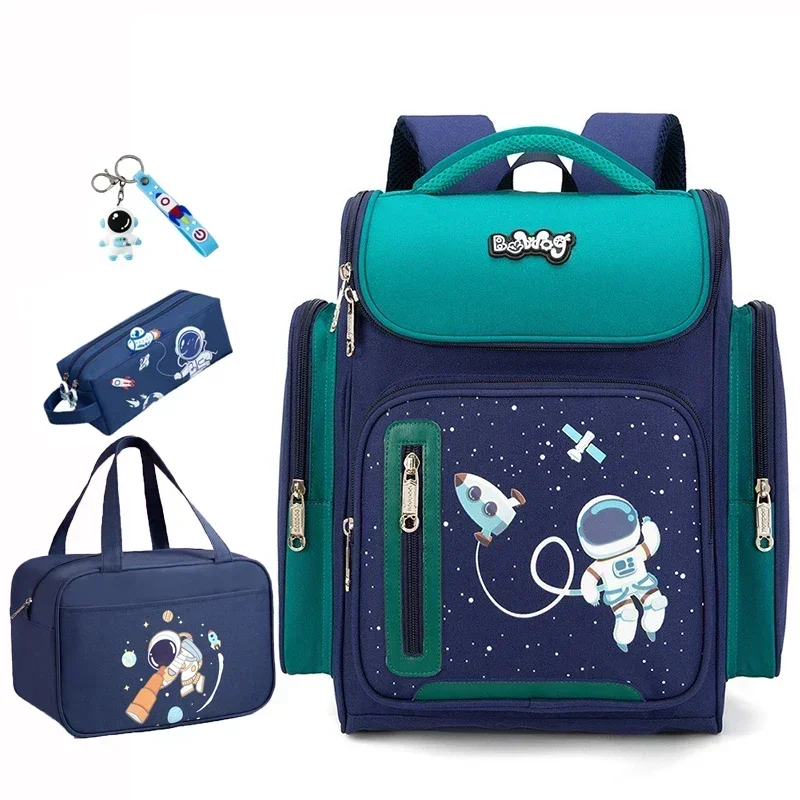 

New Boys Orthopedic School Bags Child Astronaut Printing Backpacks Primary Student Girls Children's Schoolbag Waterproof Kid