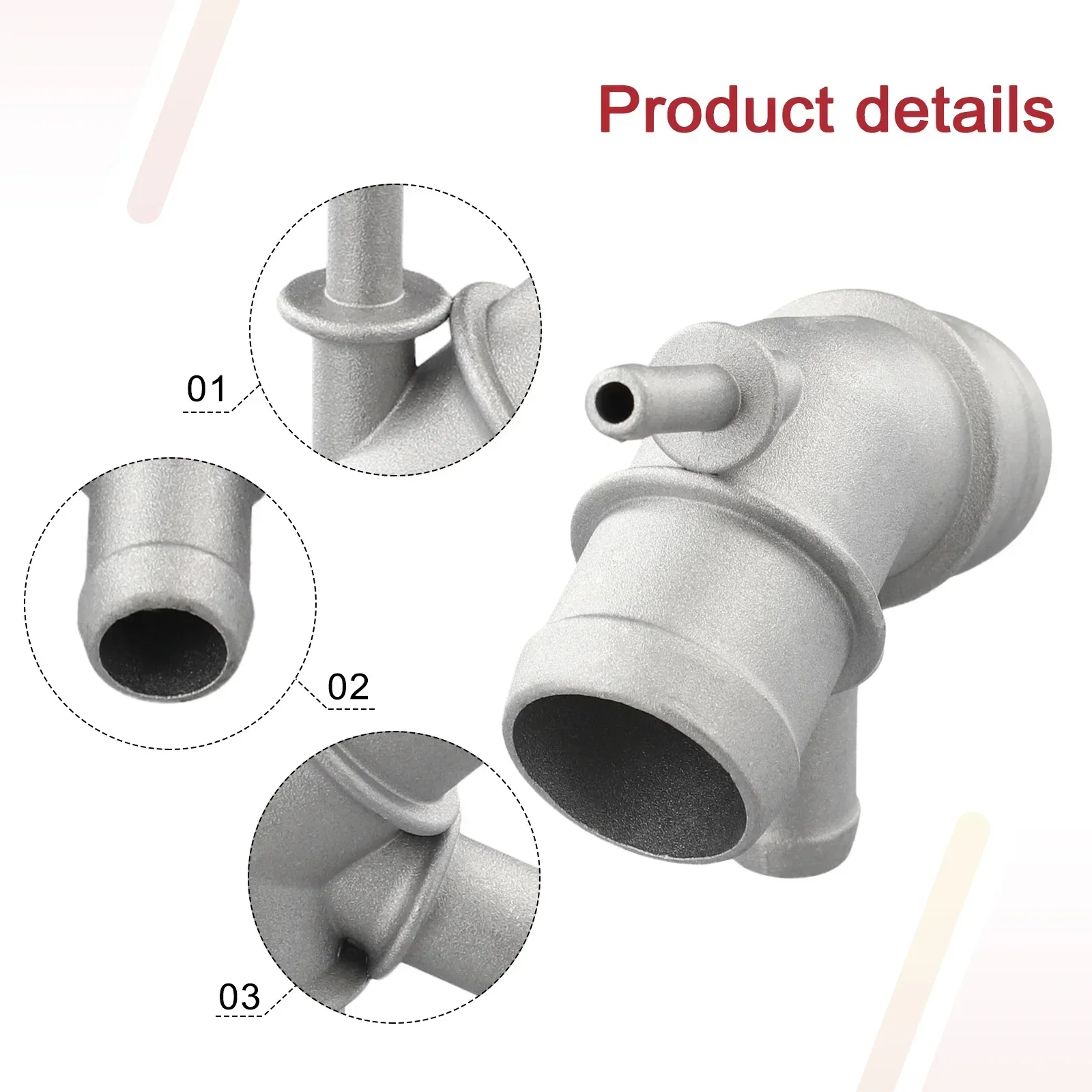 Aluminium Coolant Hose Connector 1J0121087C for A3 Seat Skoda BORA 1999-2005 GOLF 1998-2006 Car Accessories