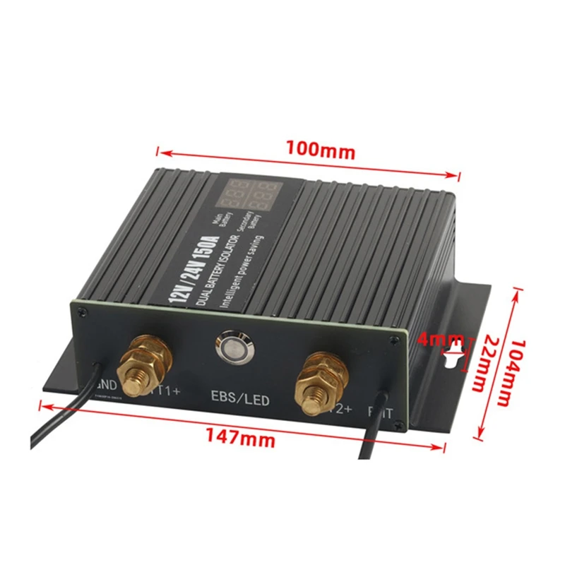 150 Amp 듀얼 배터리 아이솔레이터 키트, 듀얼 배터리 스마트 아이솔레이터, 자동차 RV ATV UTV 캠핑카 트럭 보트 액세서리