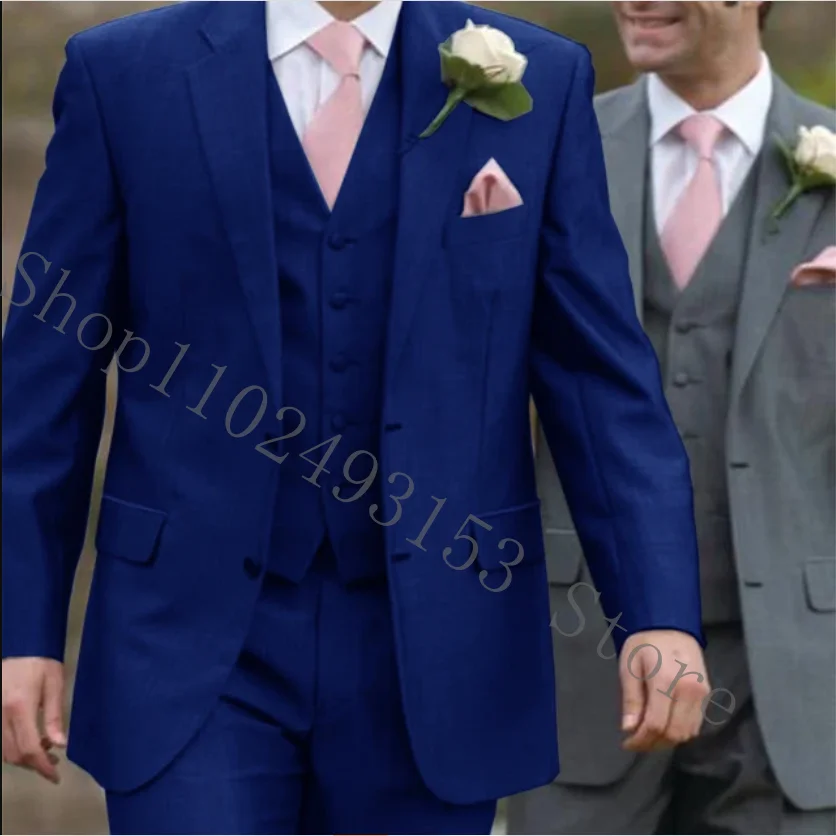 Tailor Made Wedding Suits For Men 3 Pieces Formal Male Suits Groom Tuexdos For Wedding Blazer+Vest+Pants Costume Homme Mariage