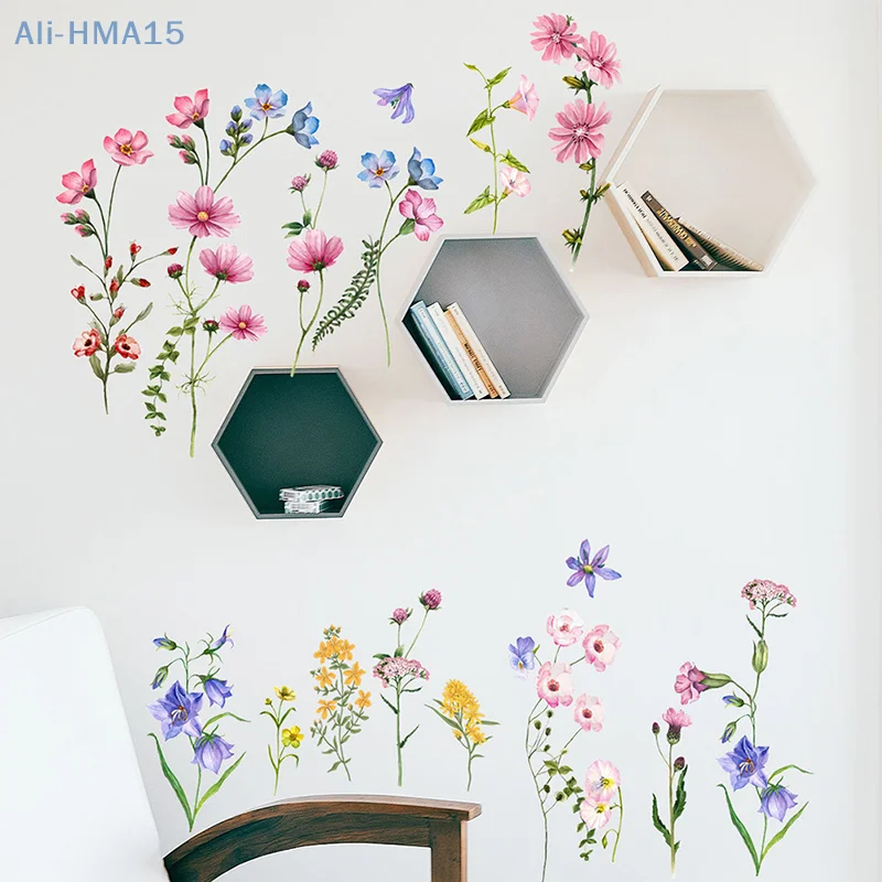 

Flowers Wall Stickers Home Room Decoration Poster Bedroom Adhesive Wall Furniture Door House Interior DIY Decor