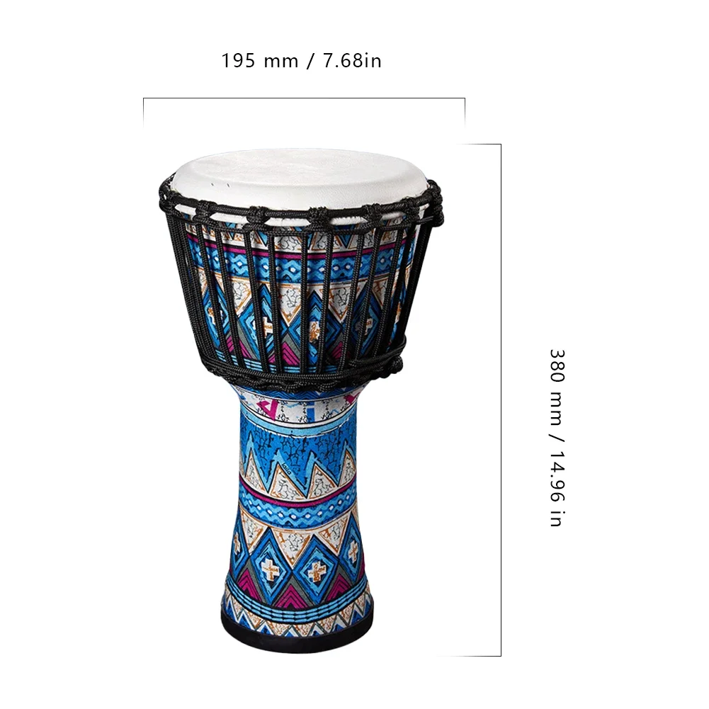 African Drum 8 Inch Portable Goatskin Drumhead with Colorful Art Patterns Adults Kids Percussion Musical Instrument for Beginner- musical percussion instruments