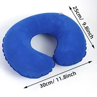 Travel Inflatable C-shaped Pillow for Car Airplane, Portable U-shaped PVC Plush Neck Pillow