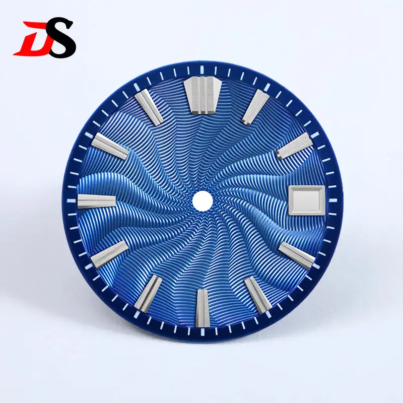 Guilloche Ice Blue Smoky Purple Watch Dial - 28.5mm No Lume, No Date or 6 O'Clock Date