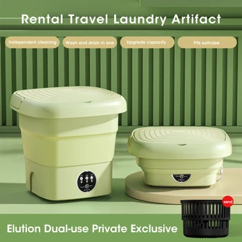 2024 Portable Folding Washing Machine Mini Dehydrator Student Dormitory Socks Underwear Panties Home Appliance Free Shipping 1