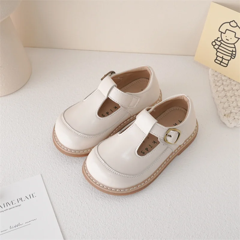 

Children Leather Shoes Girl's British Academic style Casual Shoes Soft Sole Non-slip Princess Preformance Shoes Size 21-30