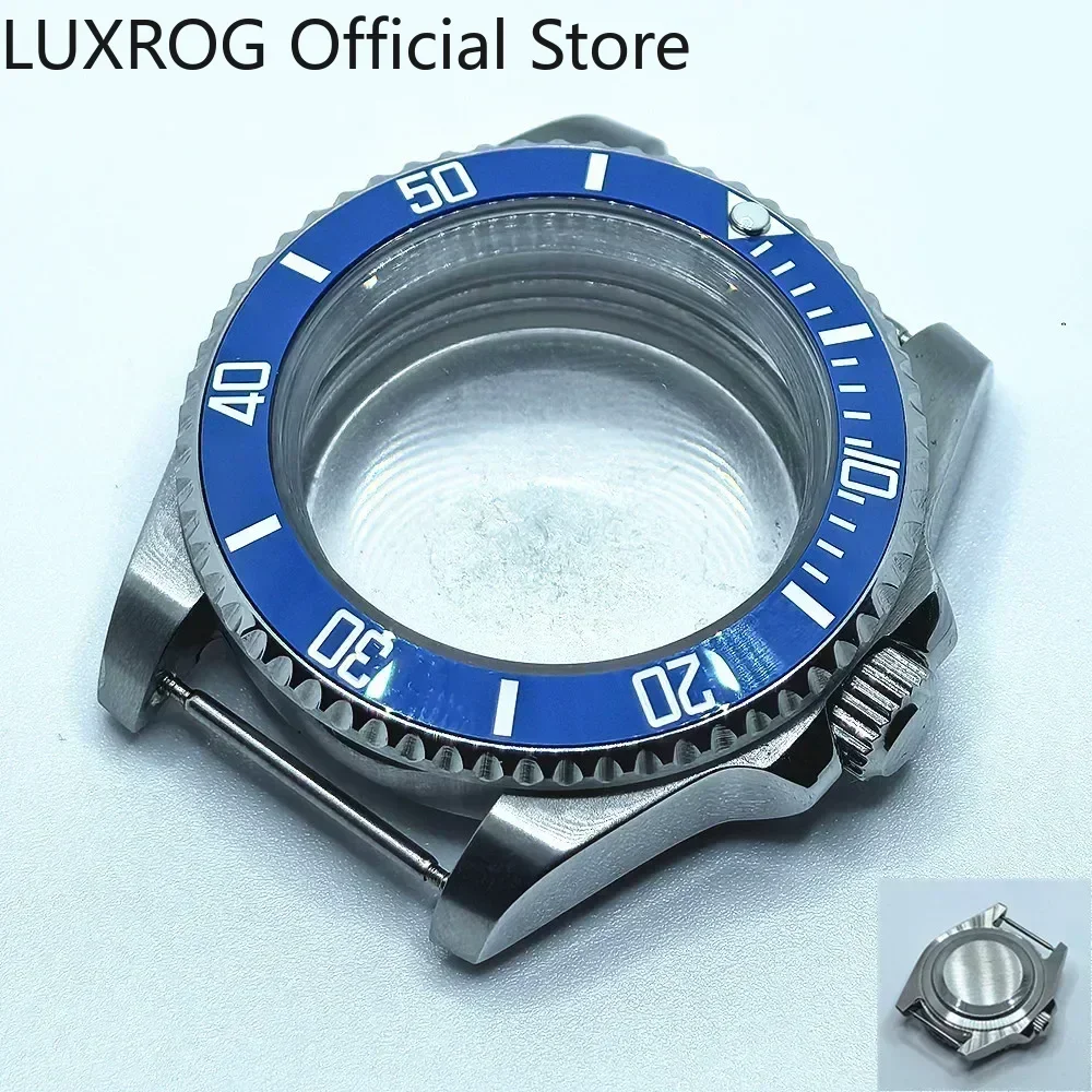 Stainless Steel 40MM Black Blue Ceramic Insert Watch Case