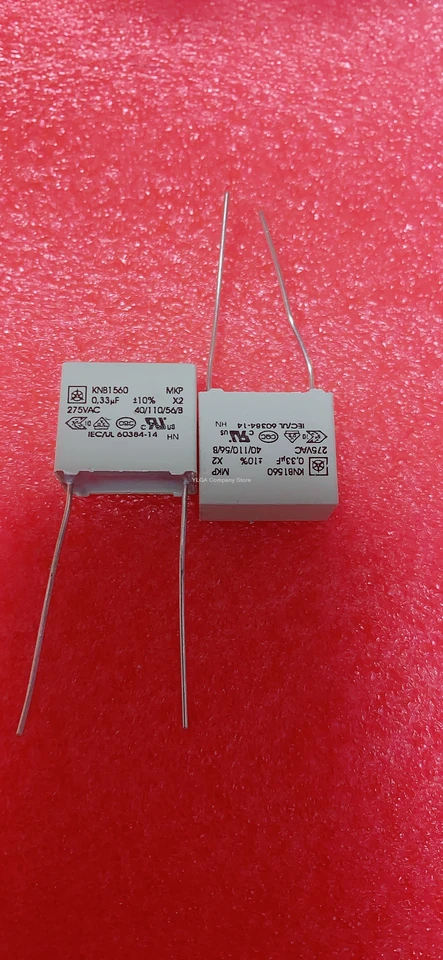 Sicherheitskondensator MKP X2 0,33µF – 2 Stück, 275V AC, 15mm Abstand, Für Elektronik & Netzteile