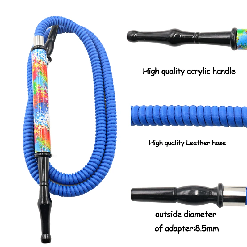 1.88m Leather Hookah Hose Shisha Water Pipe Chicha Narguile Smoking Set Glass Hookah Accessories Gadget Tools 1PC