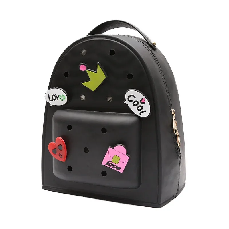 Cute Medium Size Cartoon Stamp Bucket Style Dual Shoulder Bag for Women Sweet Silicone Material Chinese Origin Backpack 4