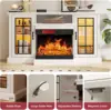 59'' Fireplace TV Stand, 3 Sided Glass Media Entertainment Center Console Table for TVs up to 65'' with Glass Door Adjustable 4