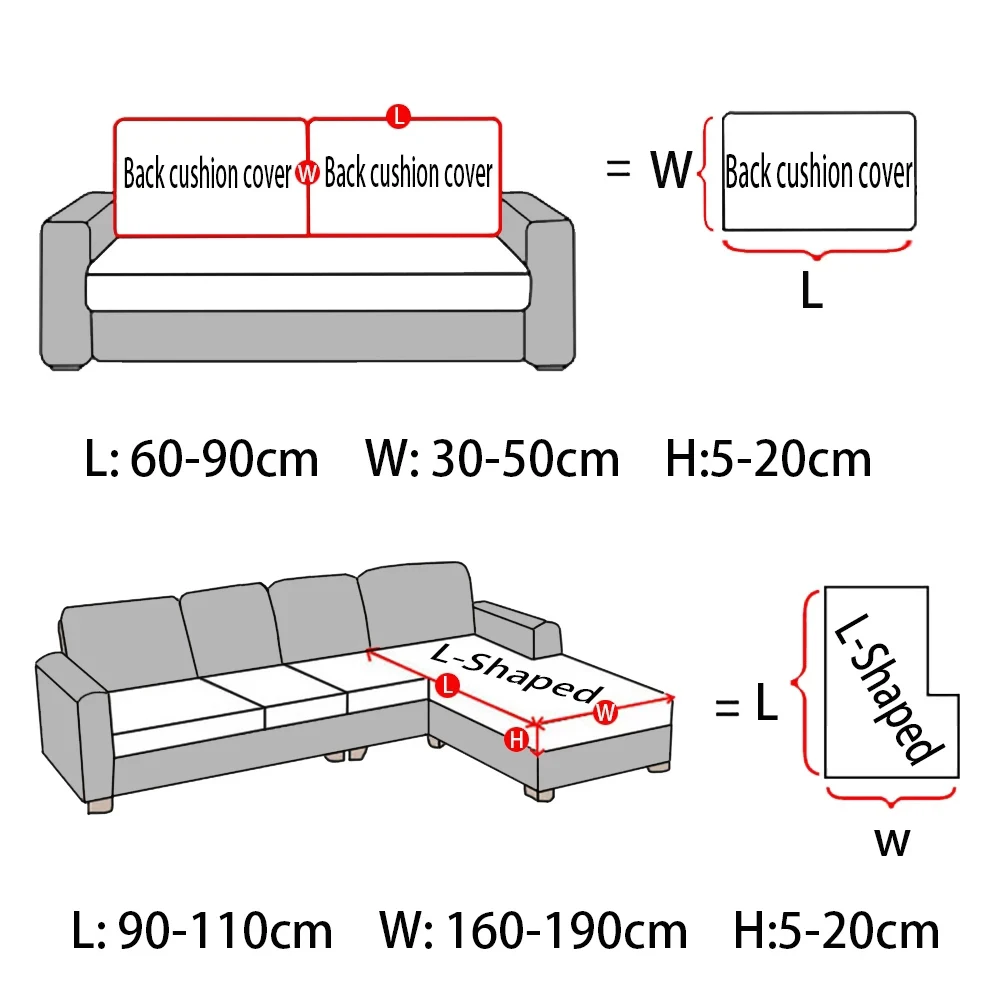 Description Picture 3 of itemJacquard Stretch Sofa Cushion Covers Soft Pure Sofa Seat Slipcover for Home Hotel Washable Elastic L-Shaped furniture Protector