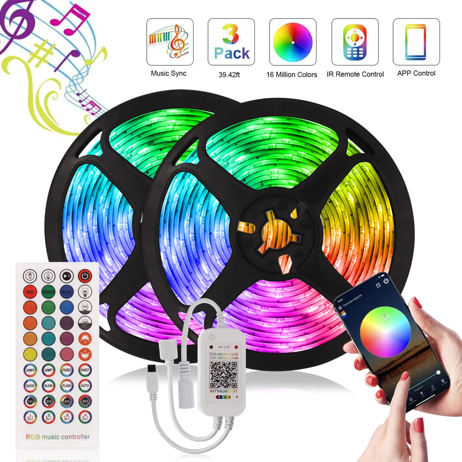 20 Meter Led Strip Lights Multiple Color Neon Light Smart App Control Light  Lighting Band Luminous Led Lights Bedroom Decoration - Led Strip -  AliExpress