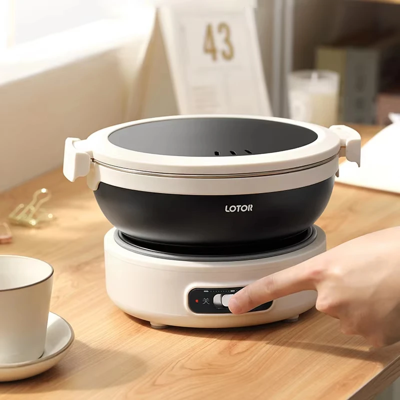 1.2L Folded Electric Cooking Pot Portable Travel Multicooker Rice Cooker Split Hot Pot 304 Stainless Steel 500W